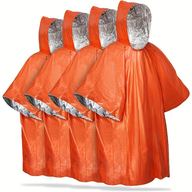 4-Pack Emergency Waterproof Rain Ponchos with Hood-0