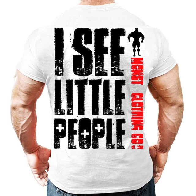 Printed Running T Shirt Men Cotton Sport Gym Shirt Men Fitness Top Workout Clothing Sportswear Jogging Training Sports Tshirt-6