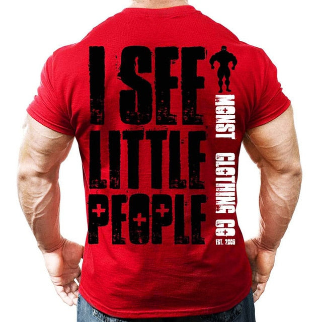 Printed Running T Shirt Men Cotton Sport Gym Shirt Men Fitness Top Workout Clothing Sportswear Jogging Training Sports Tshirt-7